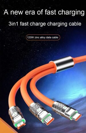 Multi Charger 3-In-1 Charging Cable for iPhone - Image 2