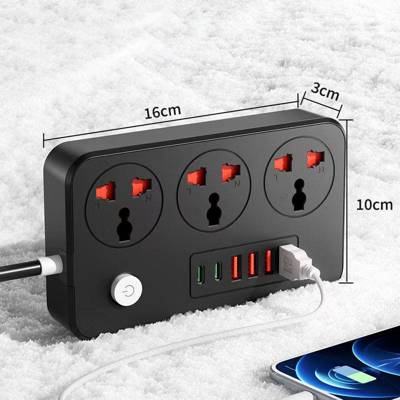 EU Standard Multi-Purpose Power Socket Conversion Strip with USB – UK Plug - Image 5