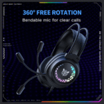 ONIKUMA X92 Gaming Headset USB + 3.5mm Stereo LED Wired Headphones with Mic (Black)