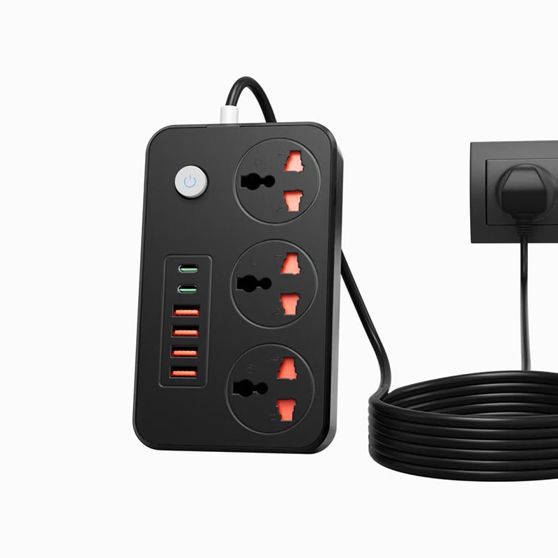 EU Standard Multi-Purpose Power Socket Conversion Strip with USB – UK Plug - Image 2